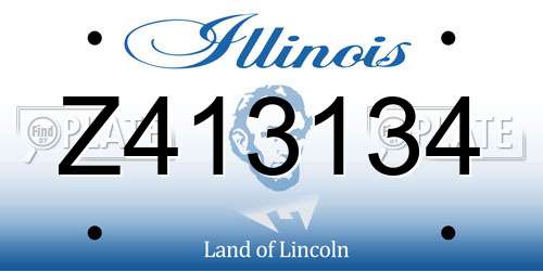 Z413134 Illinois License Plate