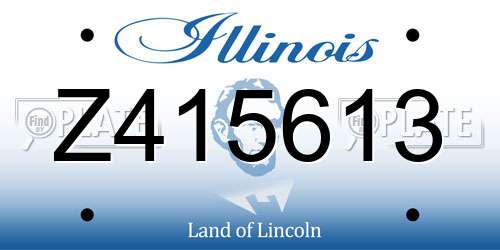 Z415613 Illinois License Plate