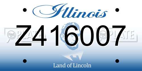 Z416007 Illinois License Plate