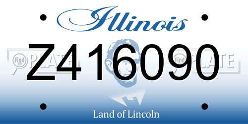 Z416090 Illinois License Plate
