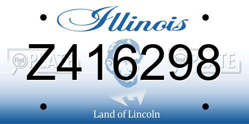 Z416298 Illinois License Plate