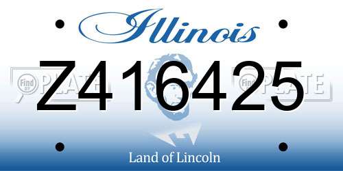 Z416425 Illinois License Plate