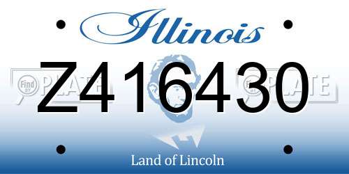 Z416430 Illinois License Plate