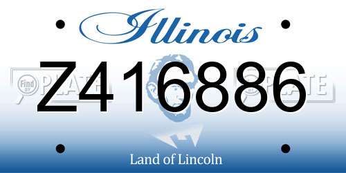 Z416886 Illinois License Plate