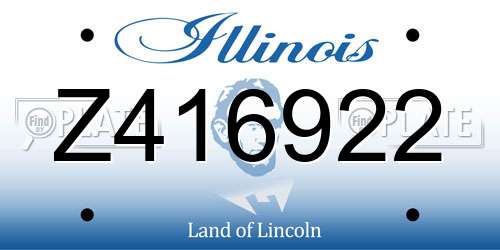 Z416922 Illinois License Plate