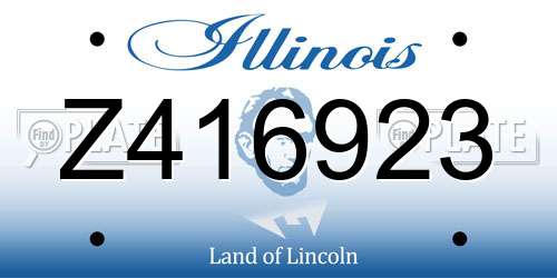 Z416923 Illinois License Plate