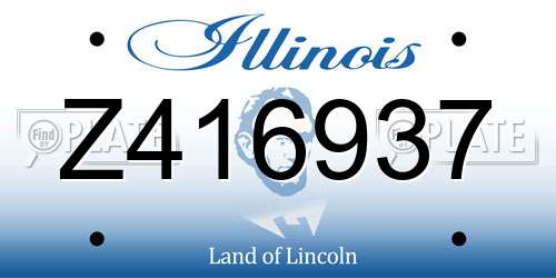 Z416937 Illinois License Plate