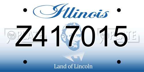 Z417015 Illinois License Plate
