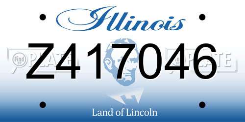 Z417046 Illinois License Plate