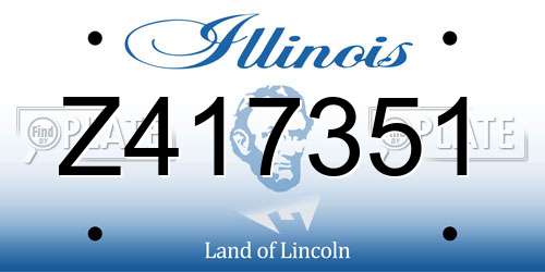 Z417351 Illinois License Plate