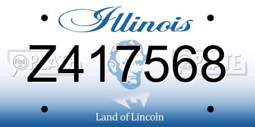 Z417568 Illinois License Plate