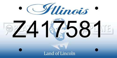 Z417581 Illinois License Plate