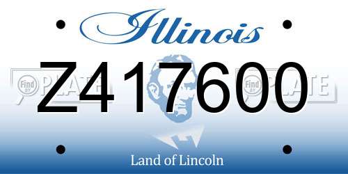 Z417600 Illinois License Plate
