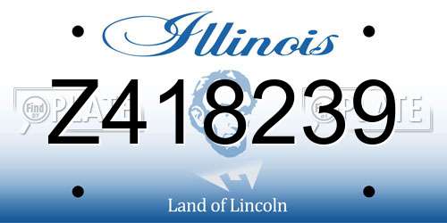 Z418239 Illinois License Plate