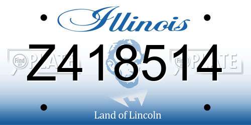 Z418514 Illinois License Plate