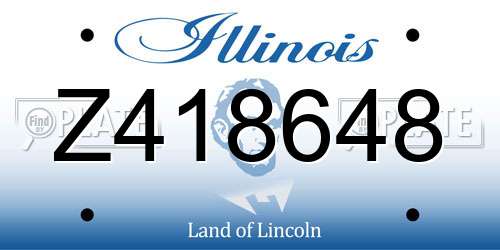Z418648 Illinois License Plate