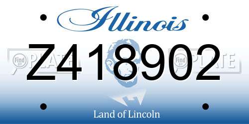 Z418902 Illinois License Plate