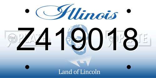 Z419018 Illinois License Plate