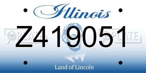 Z419051 Illinois License Plate