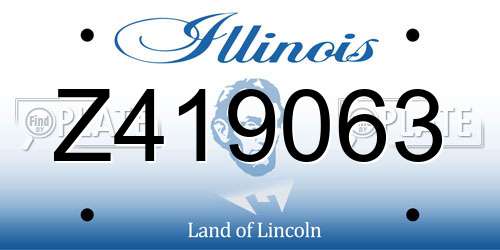 Z419063 Illinois License Plate