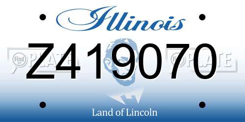 Z419070 Illinois License Plate