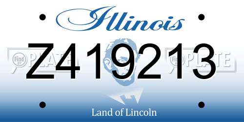 Z419213 Illinois License Plate