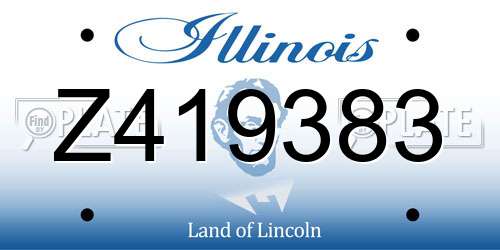 Z419383 Illinois License Plate