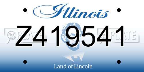 Z419541 Illinois License Plate