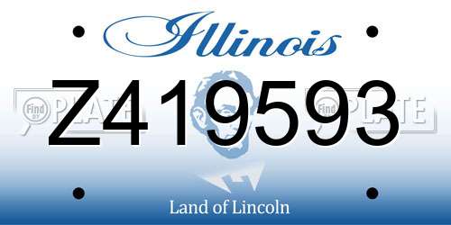 Z419593 Illinois License Plate