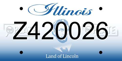 Z420026 Illinois License Plate