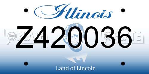 Z420036 Illinois License Plate