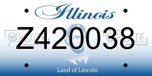 Z420038 Illinois License Plate