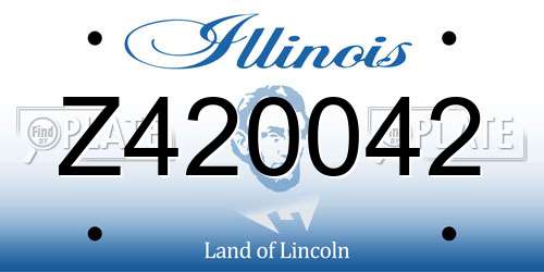 Z420042 Illinois License Plate