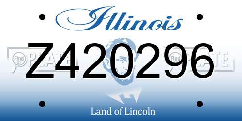 Z420296 Illinois License Plate