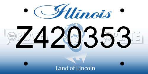 Z420353 Illinois License Plate