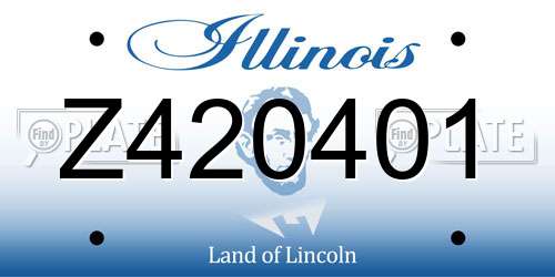 Z420401 Illinois License Plate