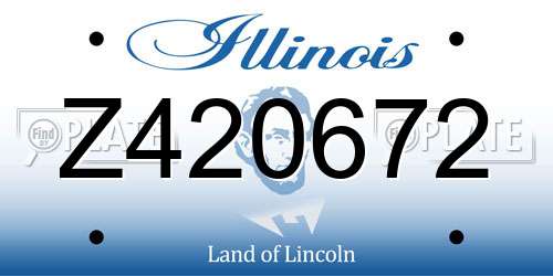 Z420672 Illinois License Plate