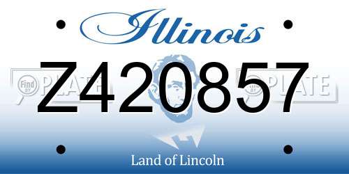 Z420857 Illinois License Plate