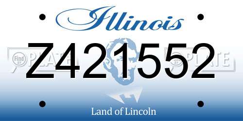 Z421552 Illinois License Plate