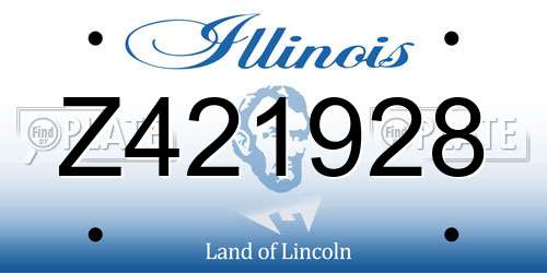 Z421928 Illinois License Plate