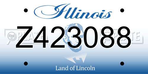 Z423088 Illinois License Plate