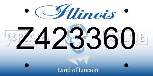 Z423360 Illinois License Plate