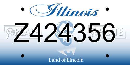 Z424356 Illinois License Plate