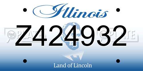 Z424932 Illinois License Plate