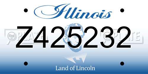 Z425232 Illinois License Plate