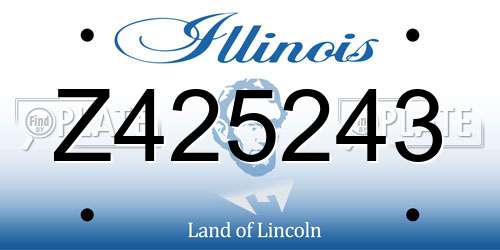 Z425243 Illinois License Plate