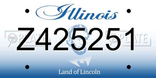 Z425251 Illinois License Plate