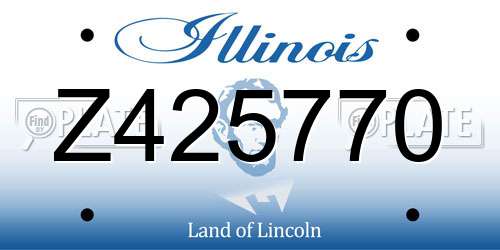 Z425770 Illinois License Plate