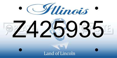 Z425935 Illinois License Plate