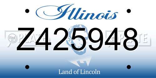 Z425948 Illinois License Plate